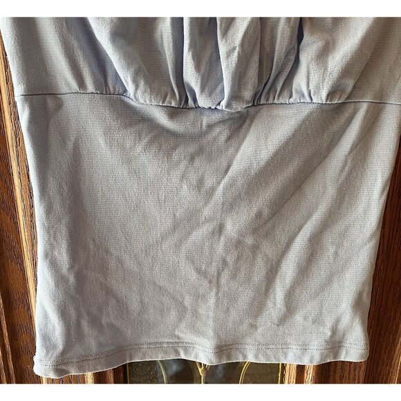 VTG US Boys Women's Bow Back Tie Empire Cut Top Cap Sleeve Cool Blue Size M Y2K - Picture 3 of 8